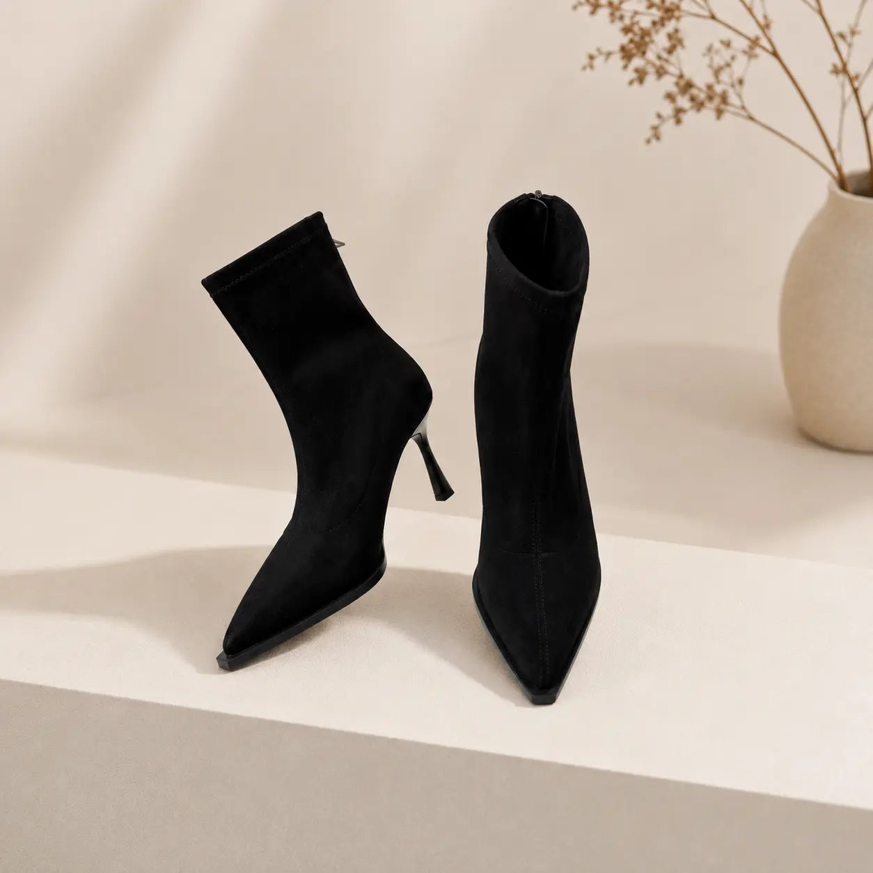 Women’s Pointed Toe Ankle Boots | Slim High Heel Booties | Stretch Fit Dress Shoes | Elegant Party Footwear | Chic Evening Style Jumartins