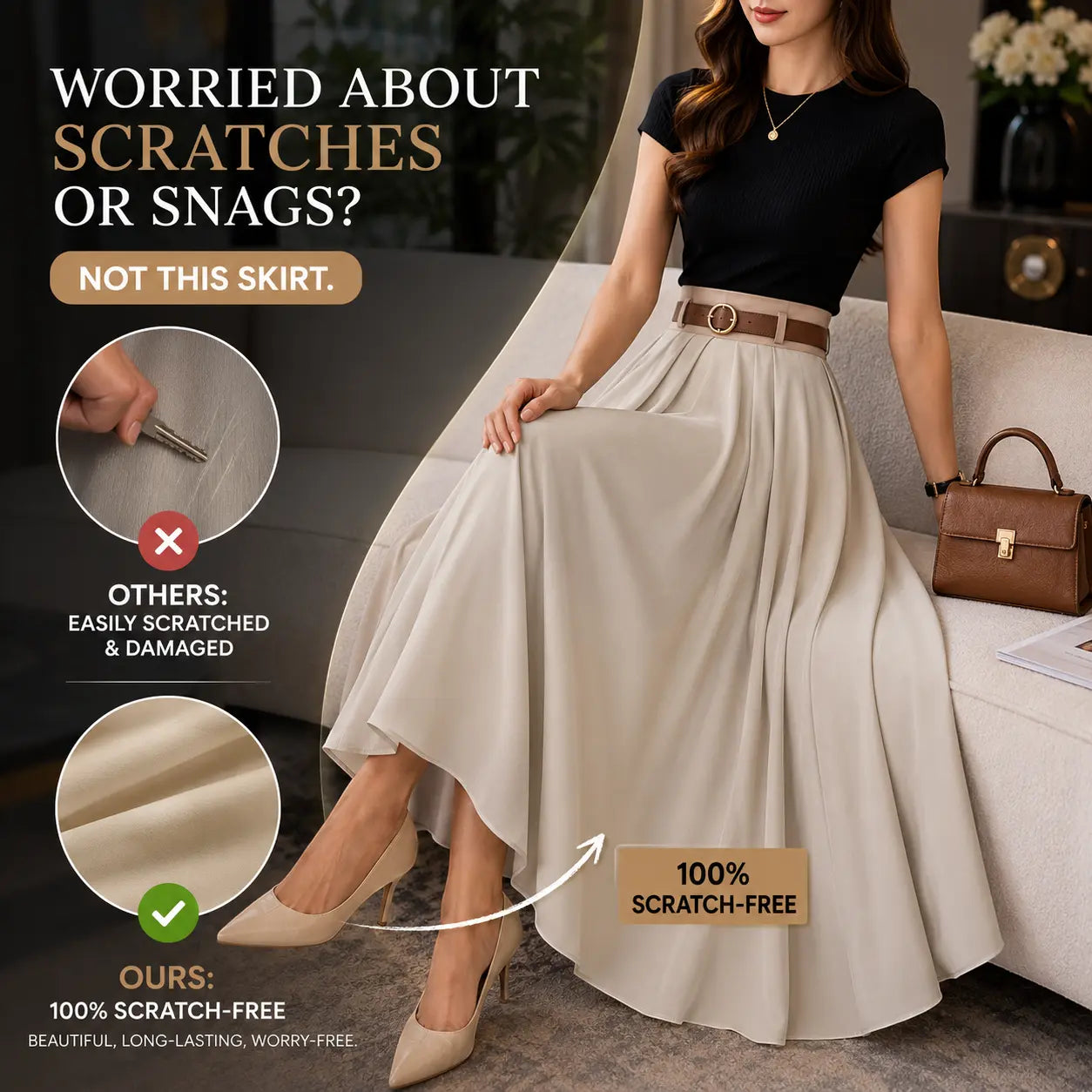 Women's High Waist Pleated Maxi Skirt with Belt, Elegant A-Line Long Skirt, Flowy Modest Office Skirt, Casual Party Wear Jumartins