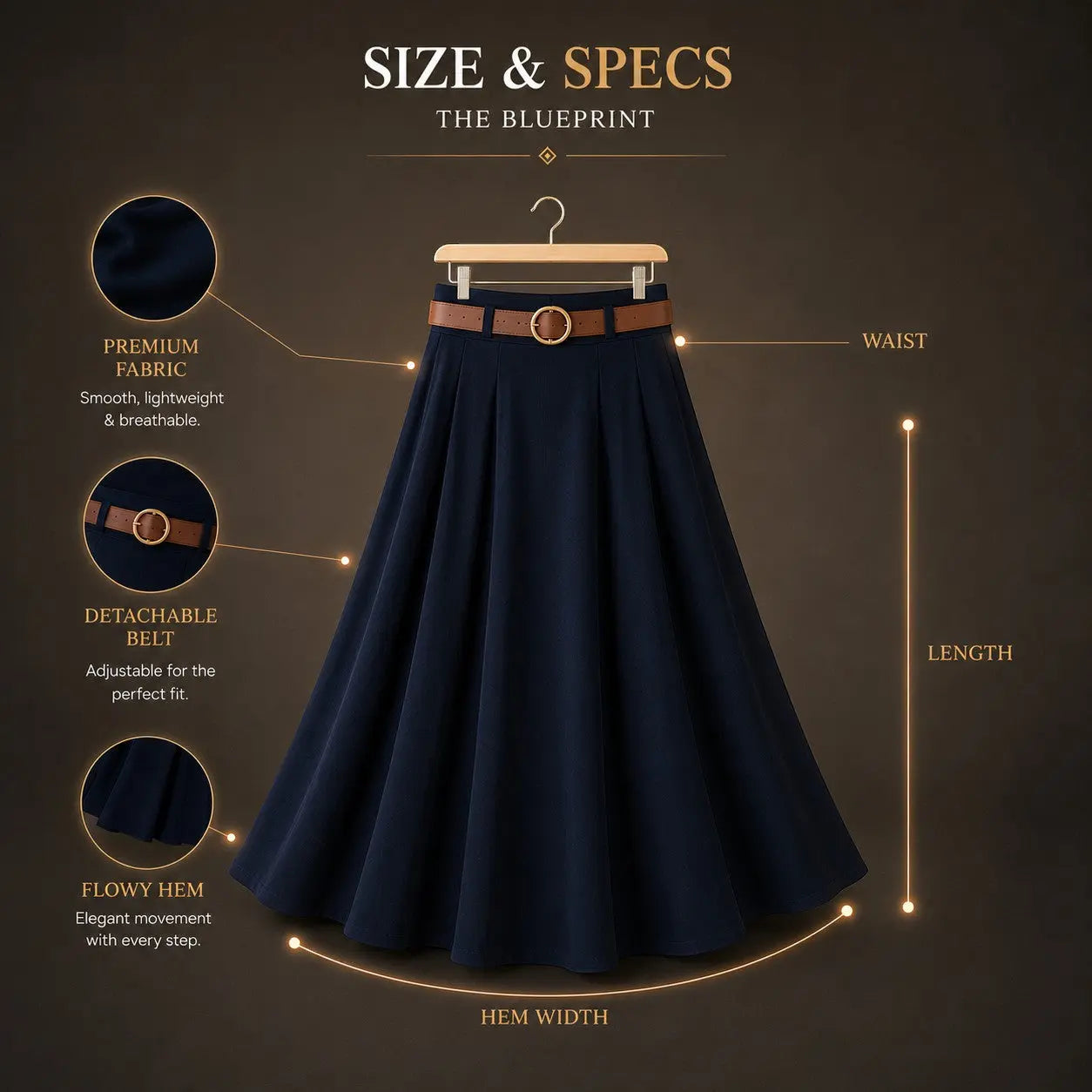 Women's High Waist Pleated Maxi Skirt with Belt, Elegant A-Line Long Skirt, Flowy Modest Office Skirt, Casual Party Wear Jumartins