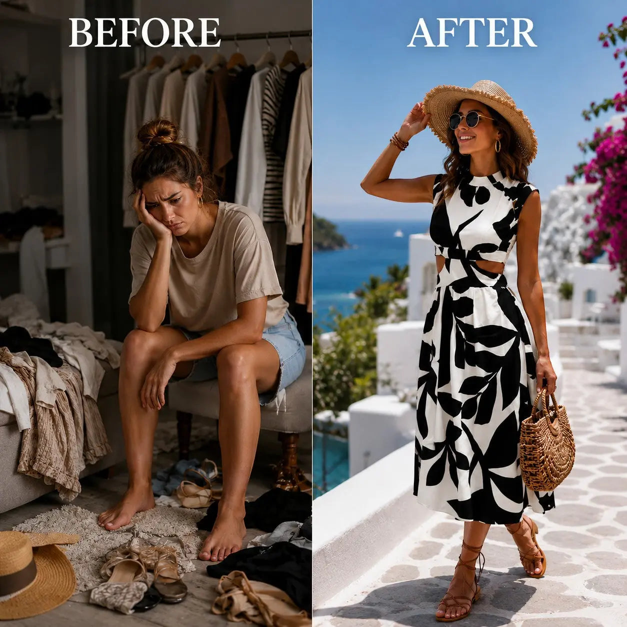 Women's Summer Printed Mini Dress, V Neck A-Line Dress, Cotton Blend Casual Vacation Dress, Sleeveless Beach Resort Outfit Jumartins