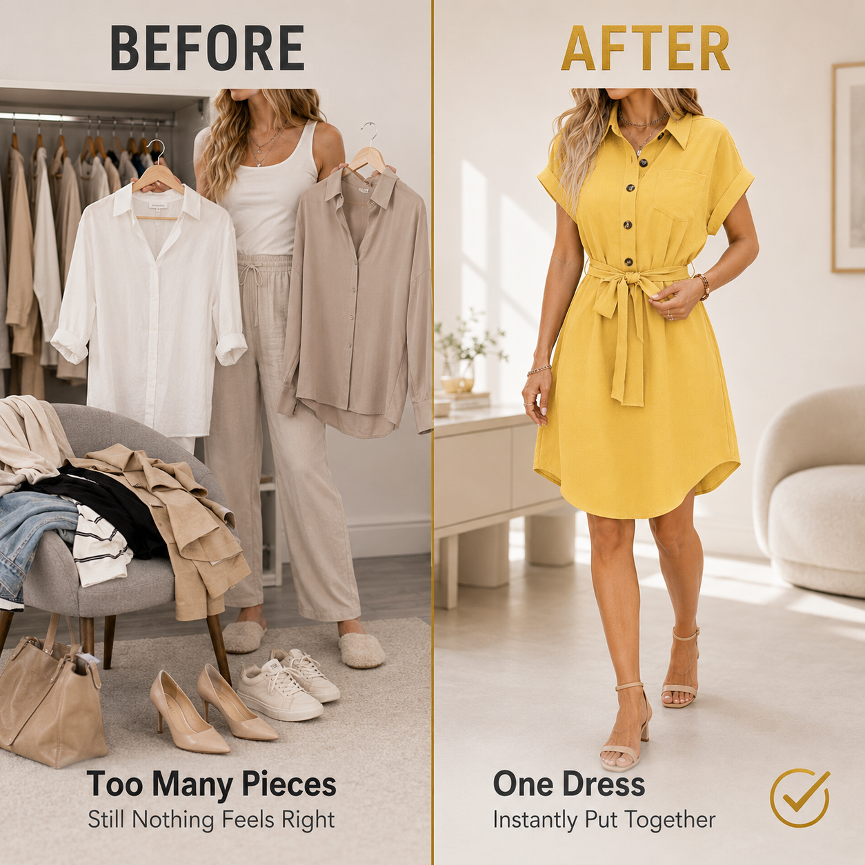 Women's Shirt Dress | Tie Waist Office Style | Short Sleeve Collared Midi | Button Front Summer Outfit | Pocket Detail