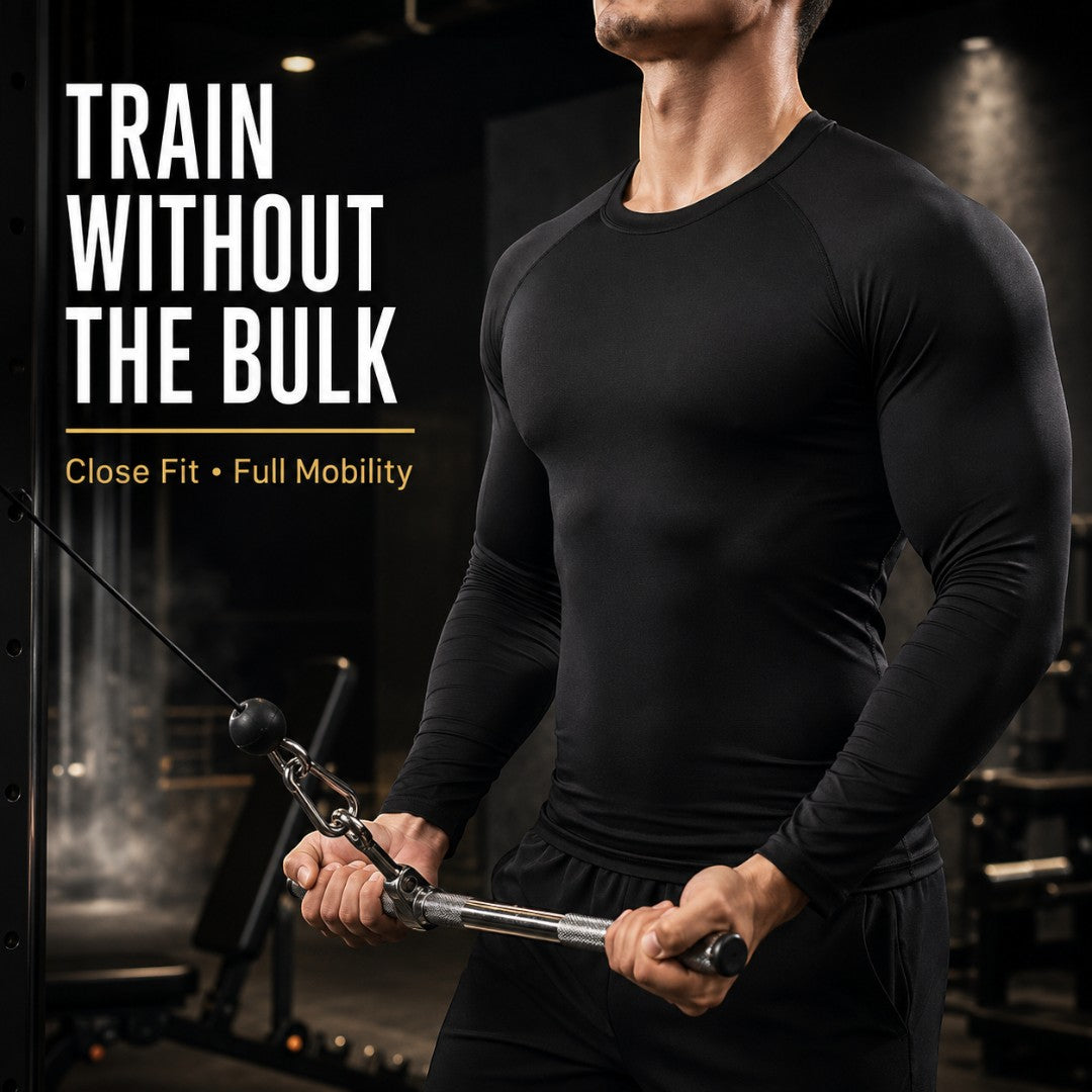 Men’s Compression Long Sleeve Shirt | Quick Dry Gym Training Top | Breathable Workout Tee | Slim Fit Running Base Layer Fitness Apparel