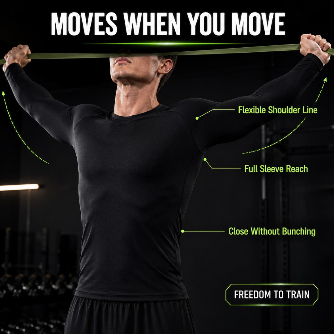 Men’s Compression Long Sleeve Shirt | Quick Dry Gym Training Top | Breathable Workout Tee | Slim Fit Running Base Layer Fitness Apparel