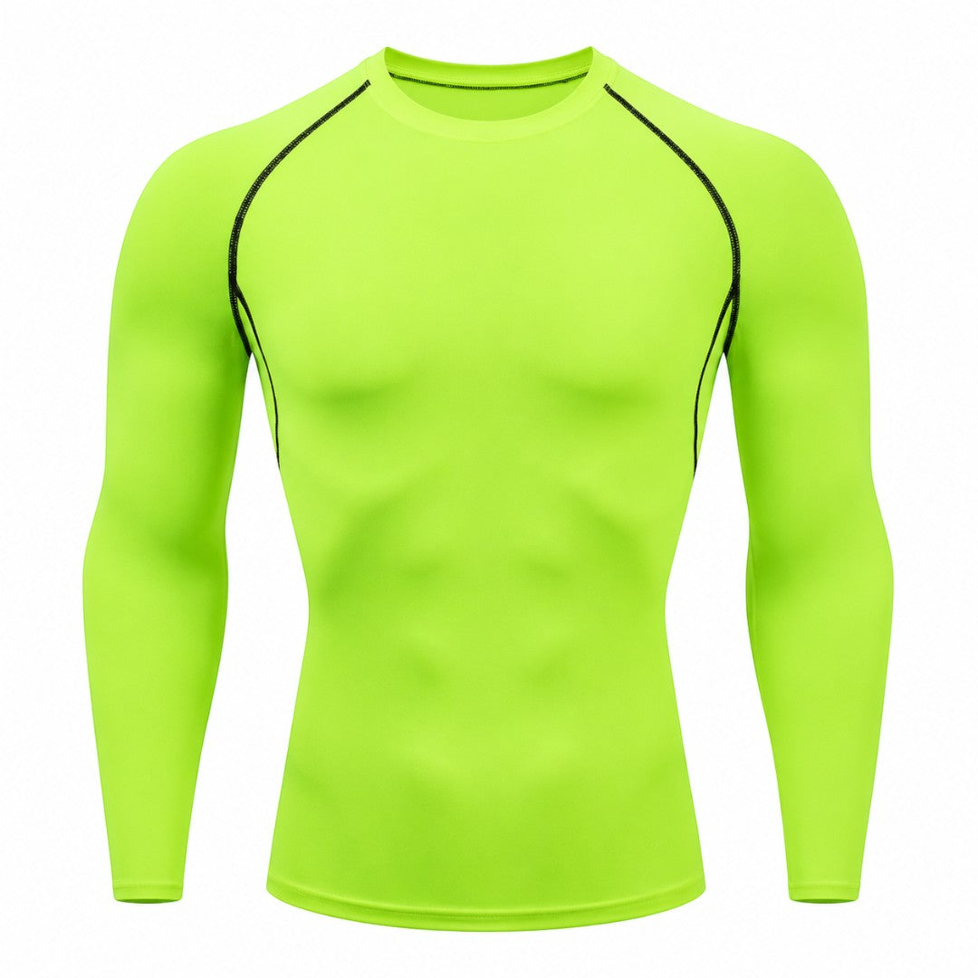Men’s Compression Long Sleeve Shirt | Quick Dry Gym Training Top | Breathable Workout Tee | Slim Fit Running Base Layer Fitness Apparel