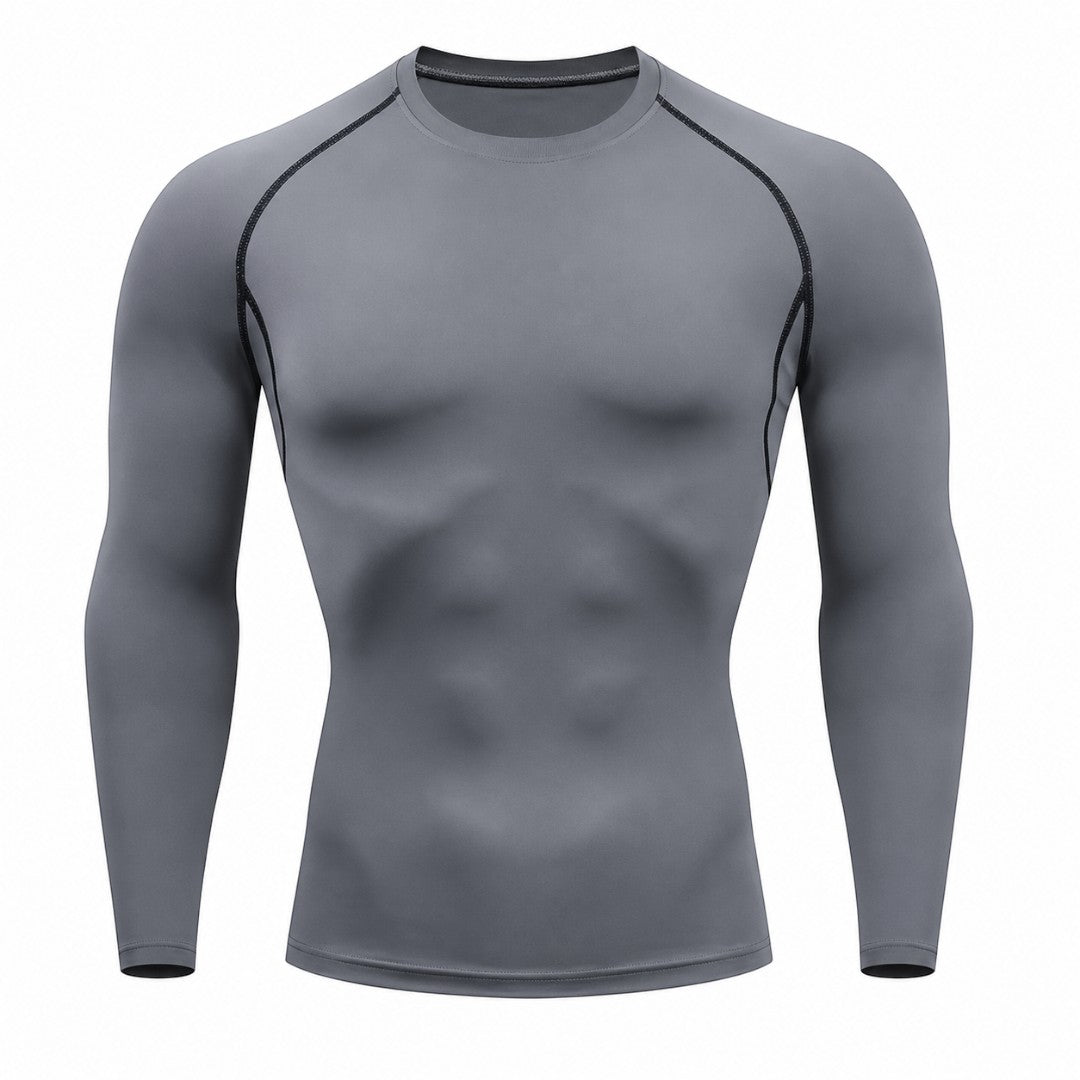 Men’s Compression Long Sleeve Shirt | Quick Dry Gym Training Top | Breathable Workout Tee | Slim Fit Running Base Layer Fitness Apparel