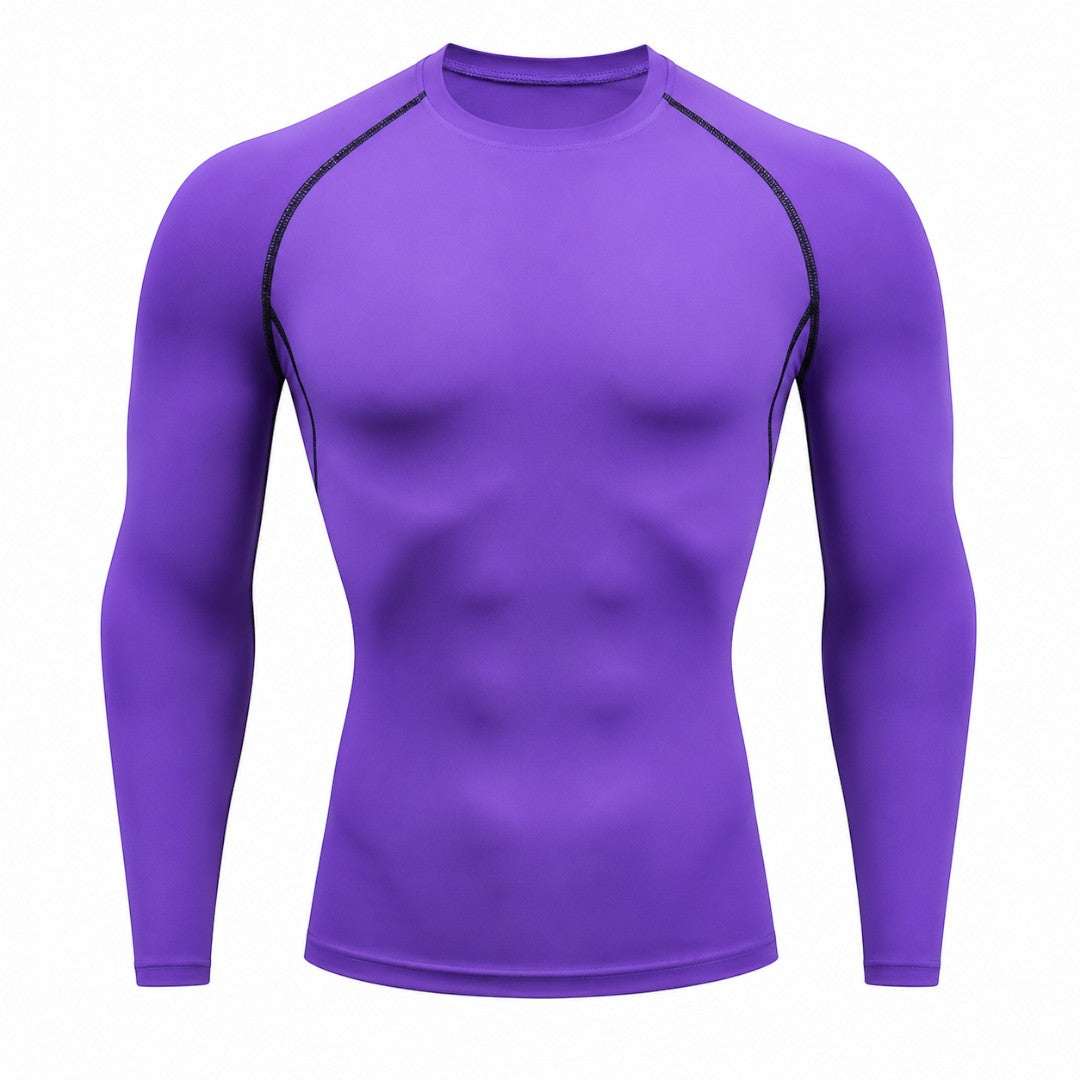Men’s Compression Long Sleeve Shirt | Quick Dry Gym Training Top | Breathable Workout Tee | Slim Fit Running Base Layer Fitness Apparel