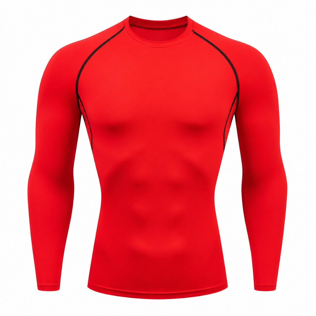 Men’s Compression Long Sleeve Shirt | Quick Dry Gym Training Top | Breathable Workout Tee | Slim Fit Running Base Layer Fitness Apparel