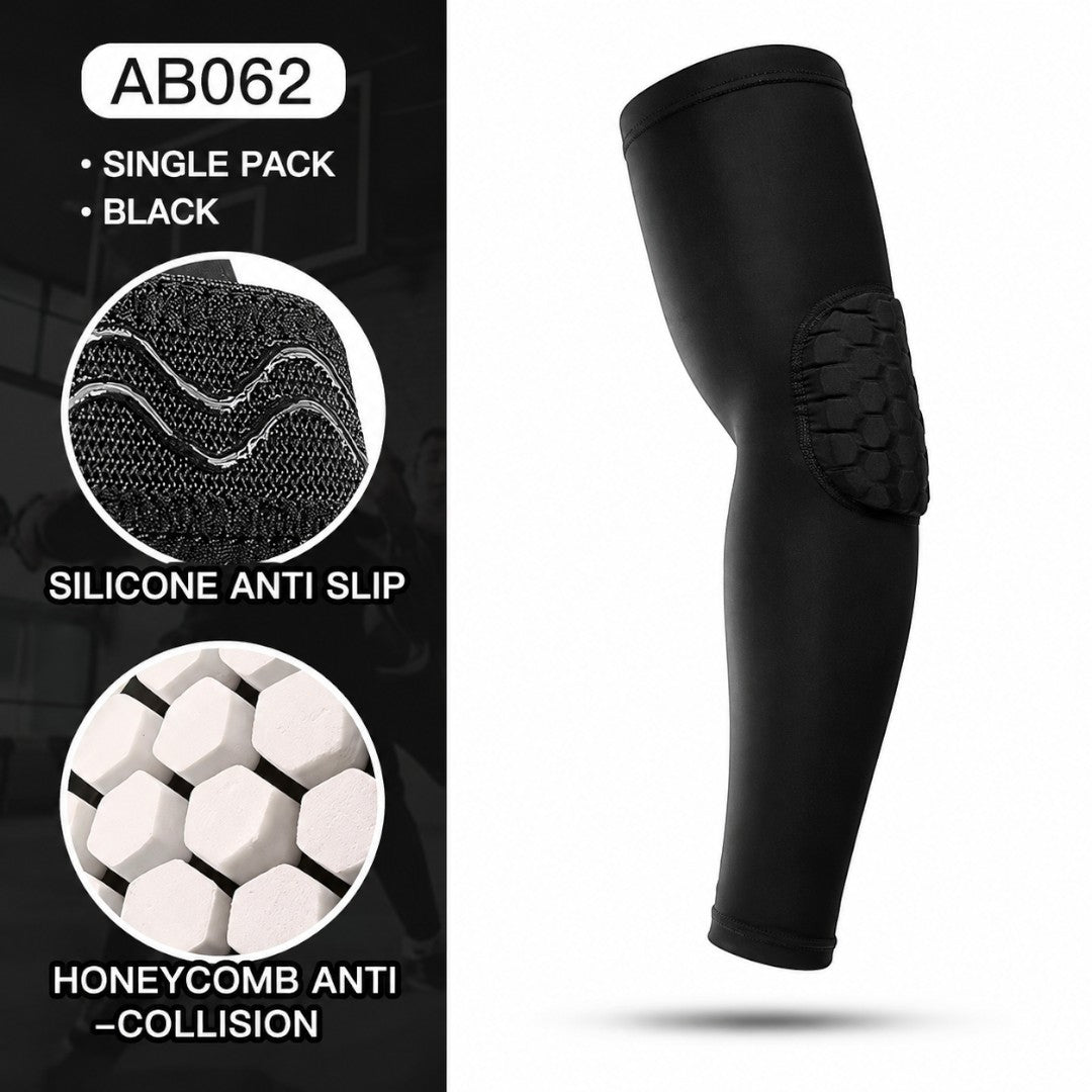 Sports Elbow Protection Arm Sleeve | Honeycomb Impact Padding | Basketball Cycling Fitness Support | Breathable Non Slip Gym Training Gear