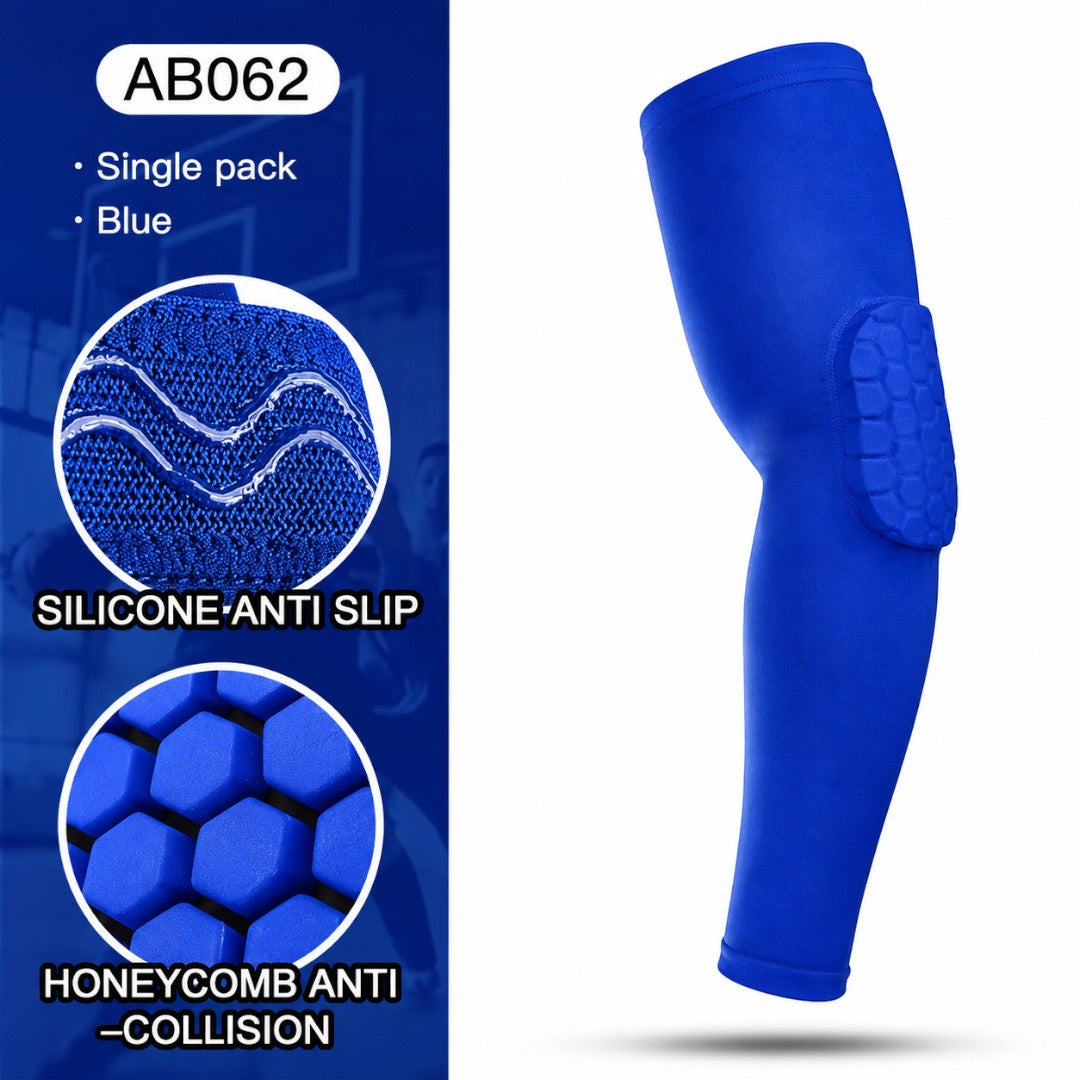 Sports Elbow Protection Arm Sleeve | Honeycomb Impact Padding | Basketball Cycling Fitness Support | Breathable Non Slip Gym Training Gear