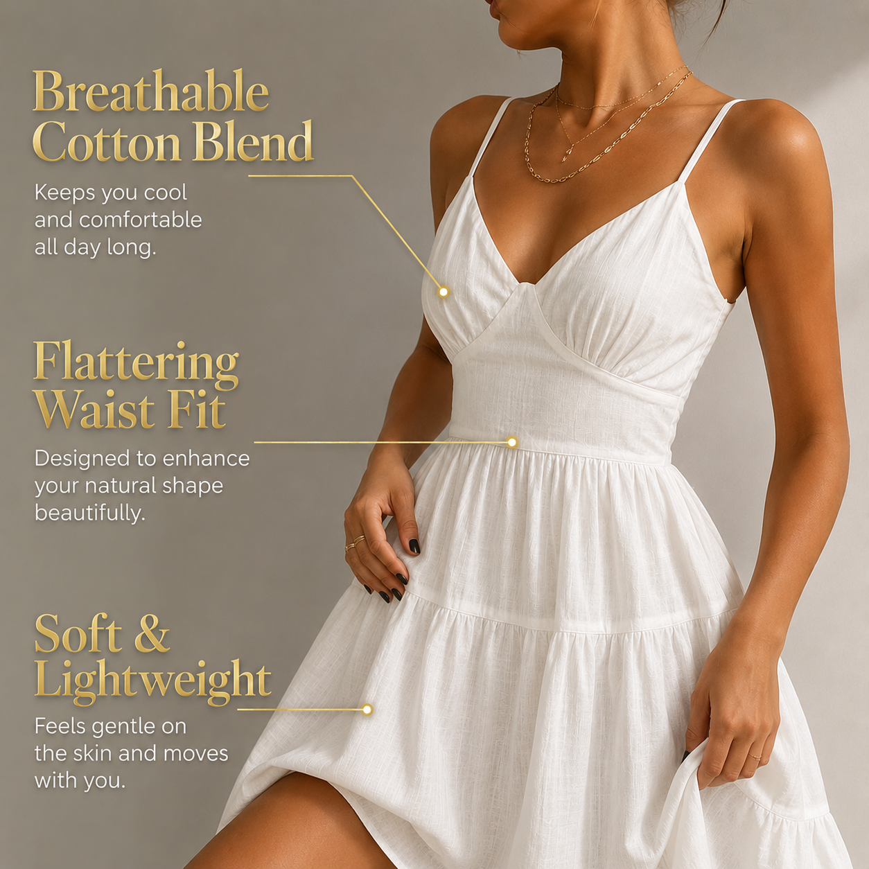 Spring Summer Women's Cotton Dress Vintage A-Line Sling Dress, Cami Mini Dress, Casual Vacation Sundress, Boho Beach Dress