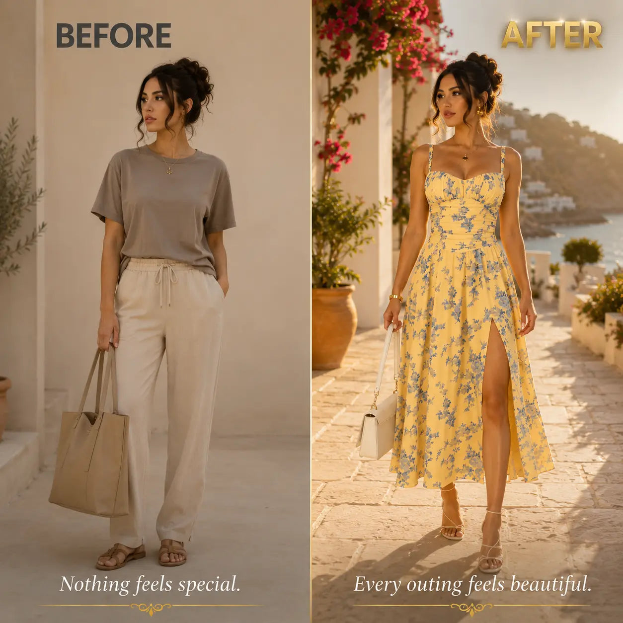 Floral Midi Dress With Side Slit | A Line Summer Dress | Ruched Bodice Sundress | Elegant Strap Dress | Vacation Outfit Jumartins