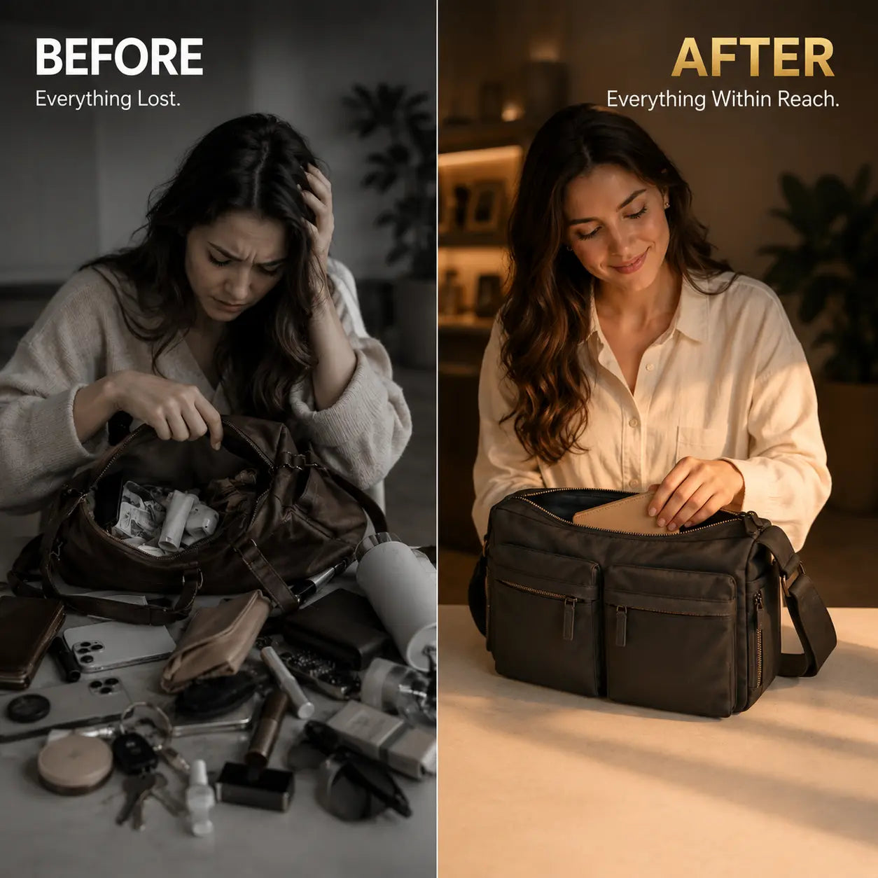 Casual Multi Pocket Messenger Bag for Women Large Nylon Shoulder Bag Lightweight Travel Purse Everyday Crossbody Tote Handbag Jumartins