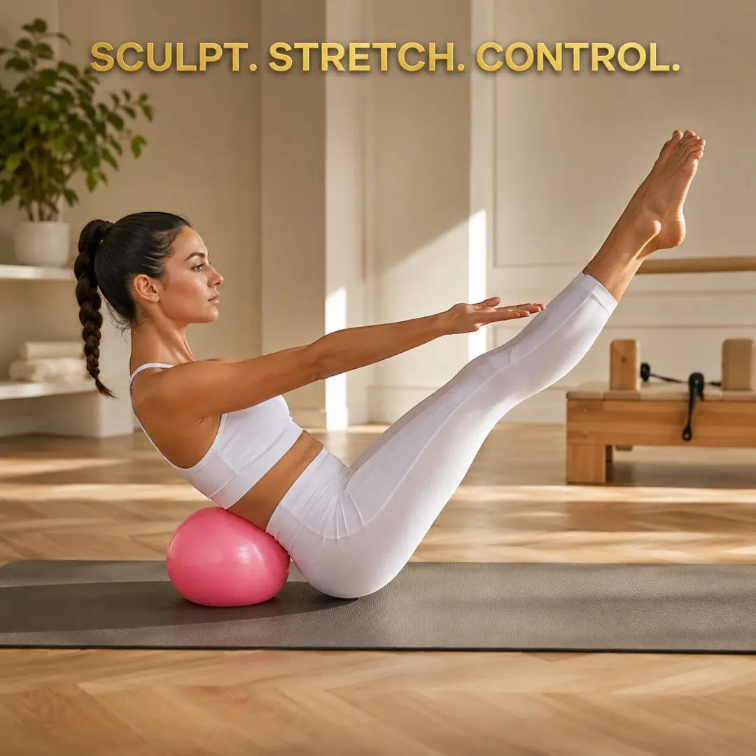 Pilates Exercise Ball | Soft Core Workout Prop | Yoga Stretch Support | Barre Training Ball | Home Fitness Balance Tool | Workout Aid Jumartins