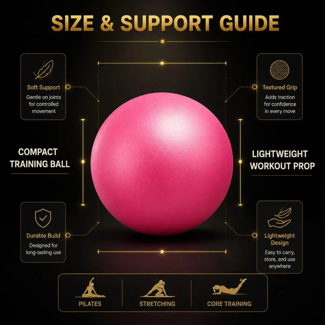 Pilates Exercise Ball | Soft Core Workout Prop | Yoga Stretch Support | Barre Training Ball | Home Fitness Balance Tool | Workout Aid Jumartins