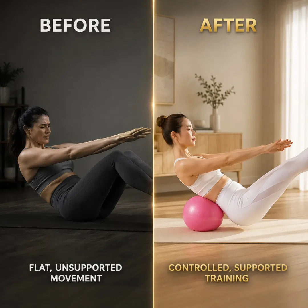 Pilates Exercise Ball | Soft Core Workout Prop | Yoga Stretch Support | Barre Training Ball | Home Fitness Balance Tool | Workout Aid Jumartins