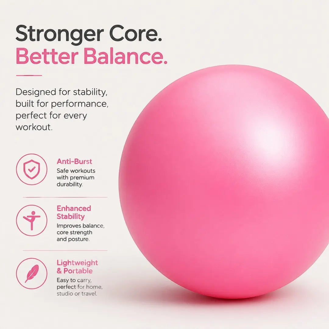 Pilates Exercise Ball | Soft Core Workout Prop | Yoga Stretch Support | Barre Training Ball | Home Fitness Balance Tool | Workout Aid Jumartins