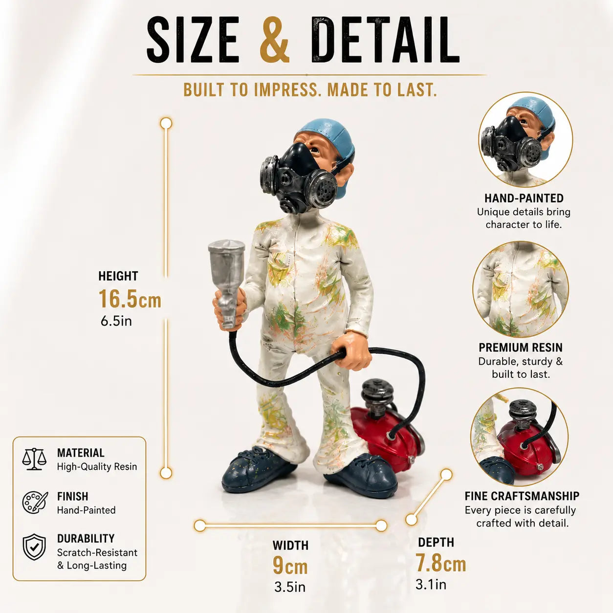 Spray Painter Resin Figurine Creative Worker Statue Desk Shelf Decor Home Office Ornament Jumartins