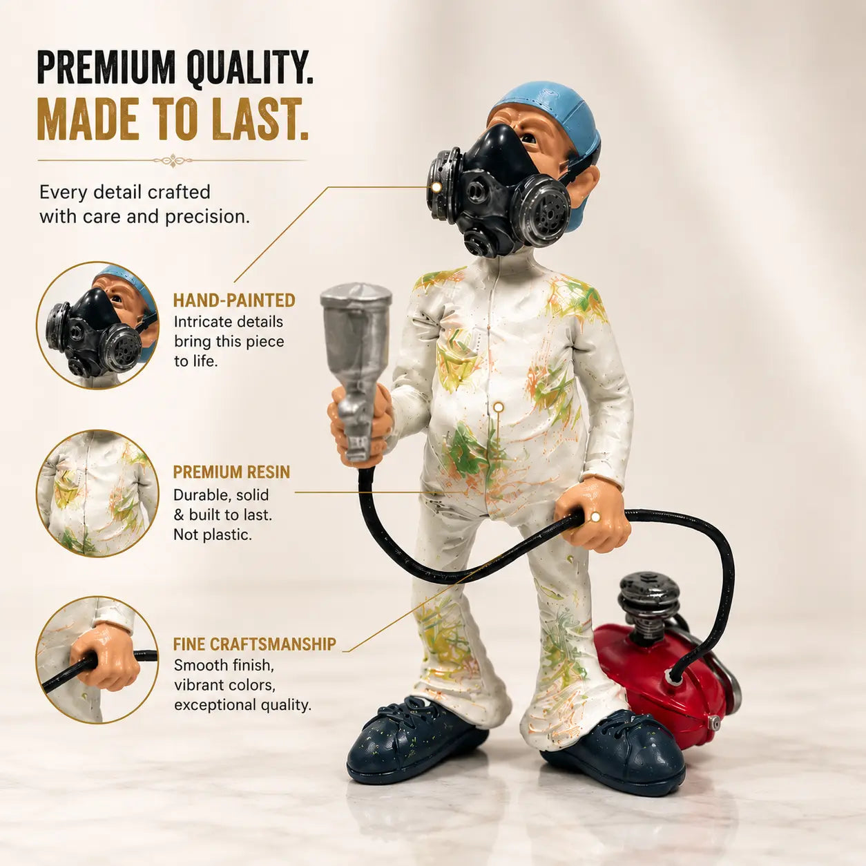 Spray Painter Resin Figurine Creative Worker Statue Desk Shelf Decor Home Office Ornament Jumartins