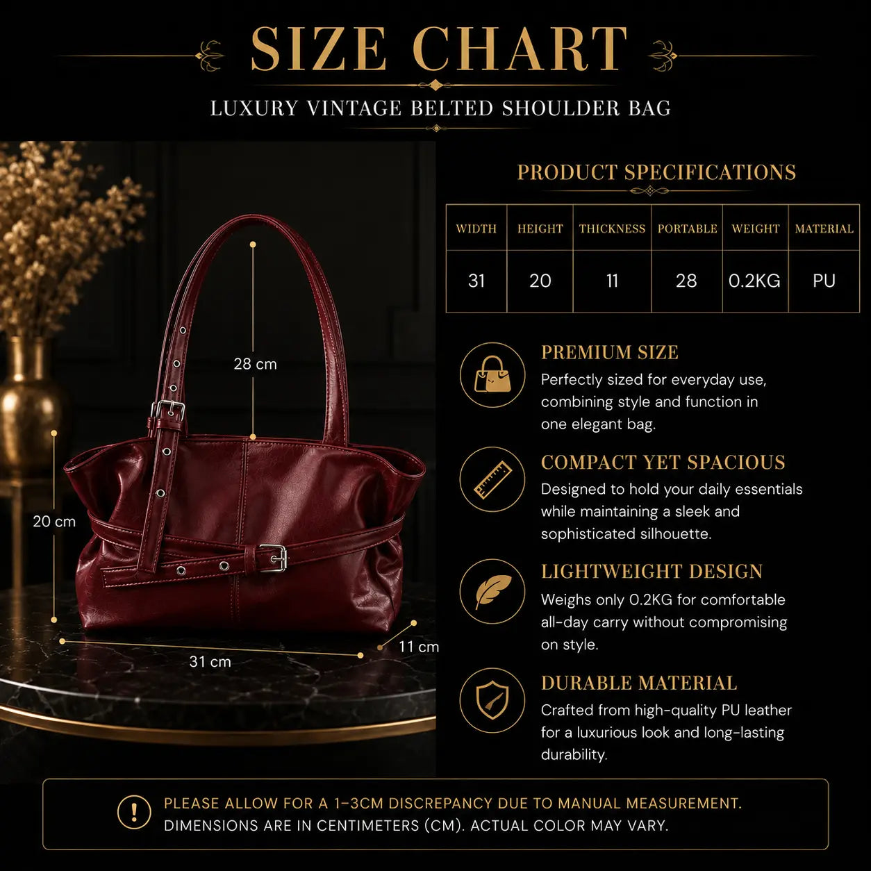 Luxury Vintage Belted Burgundy Shoulder Bag for Women | Quiet Luxury Soft Leather Everyday Tote Purse with Adjustable Strap Jumartins