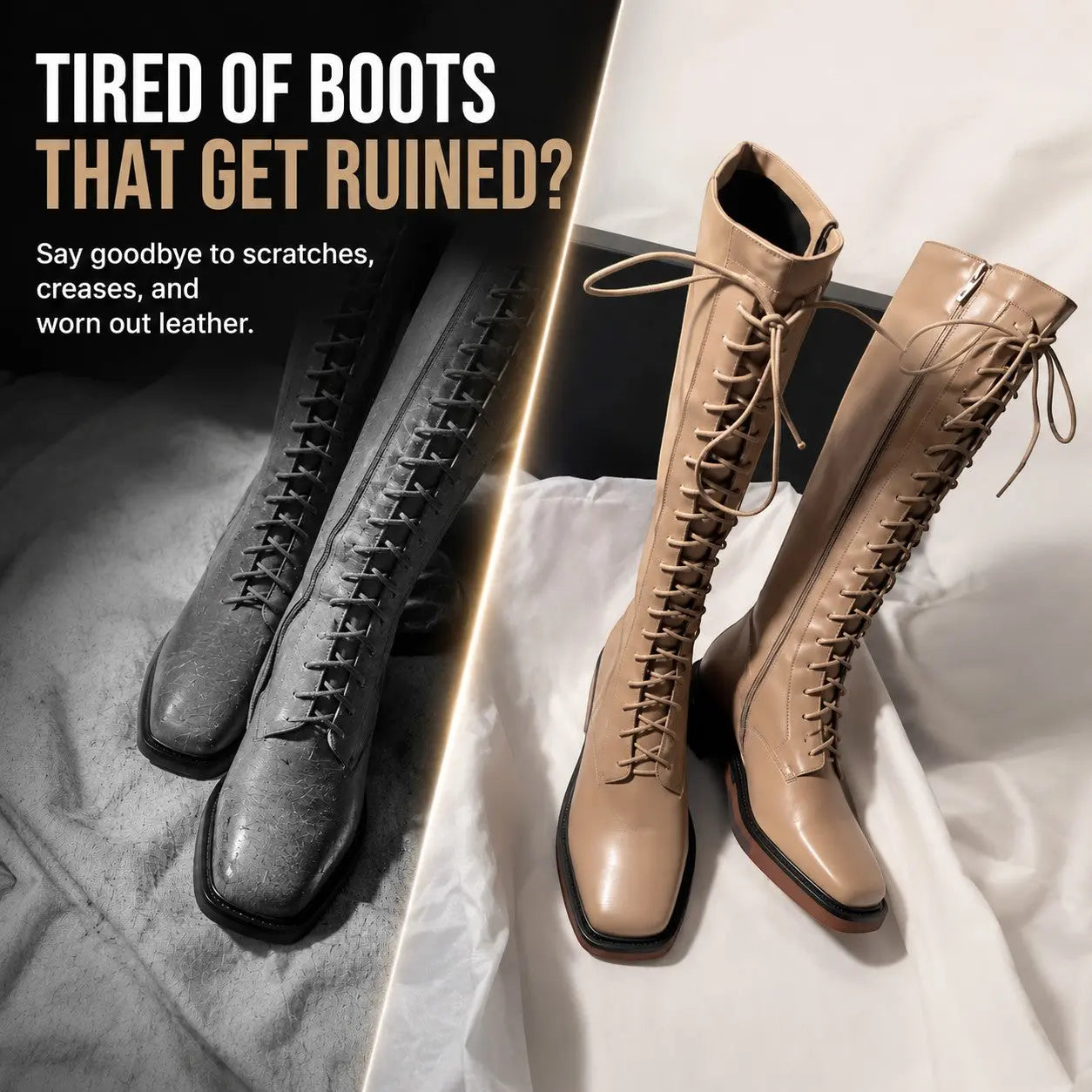 Women's Knee High Lace Up Boots Brown Riding Boots Low Heel Combat Boots Vintage Tall Boots Casual Fashion Boots for Women Jumartins