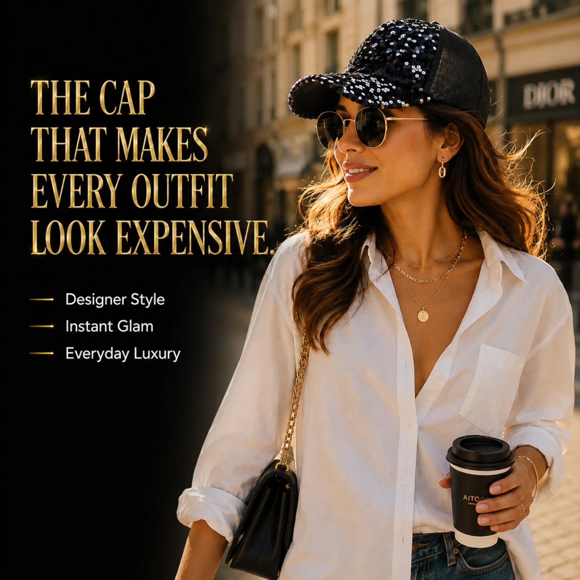 Luxury Black Sequin Baseball Cap for Women | Sparkly Mesh Trucker Hat | Fashion Glitter Casual Summer Adjustable Cap Jumartins