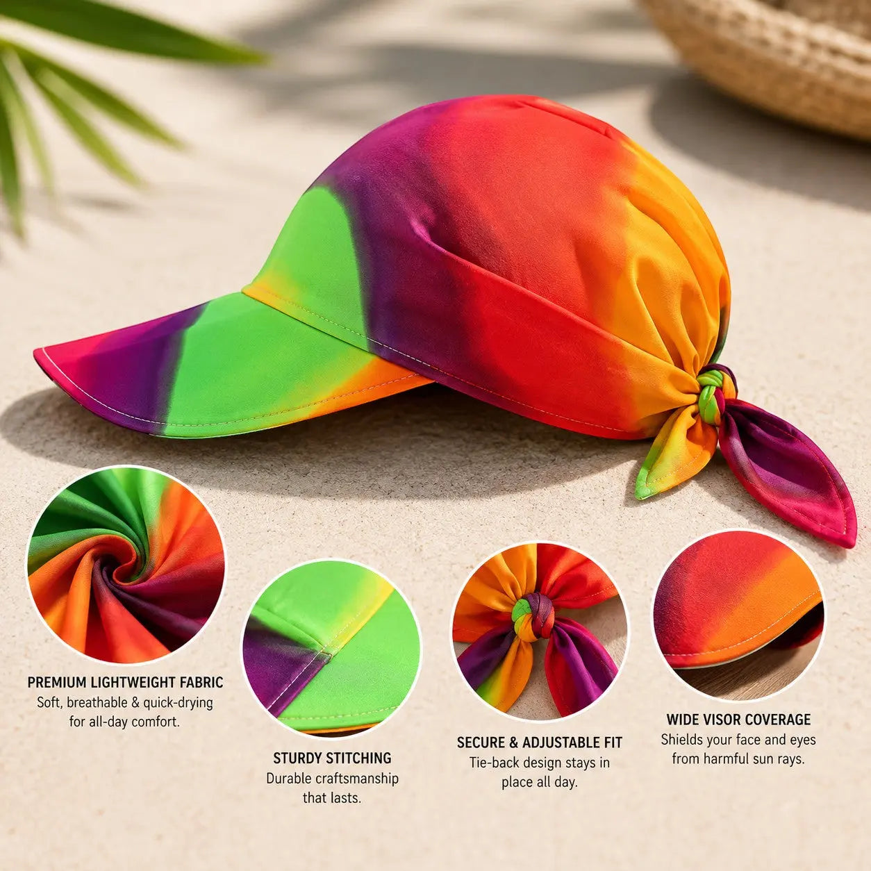 Women's Scarf Visor Hat UPF 50+ Sun Protection Hat Adjustable Bandana Visor Beach Hat Lightweight Summer Sun Cap for Women Jumartins