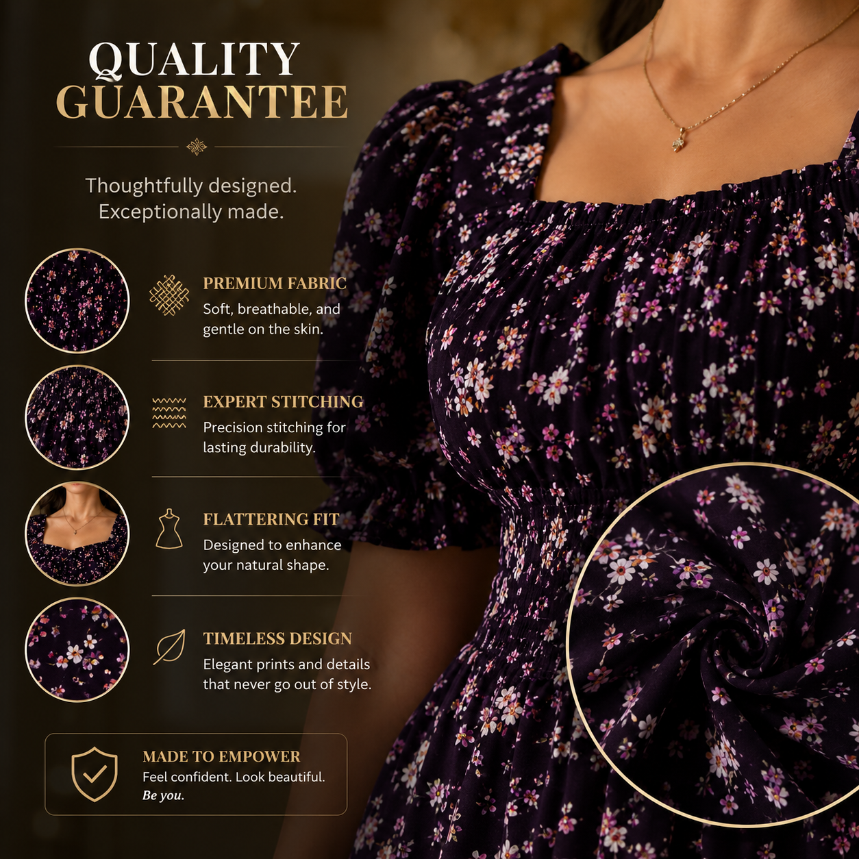 Elegant Floral Maxi Dress for Women Puff Sleeve Square Neck Cottage core Dress Wedding Guest Garden Party Dress
