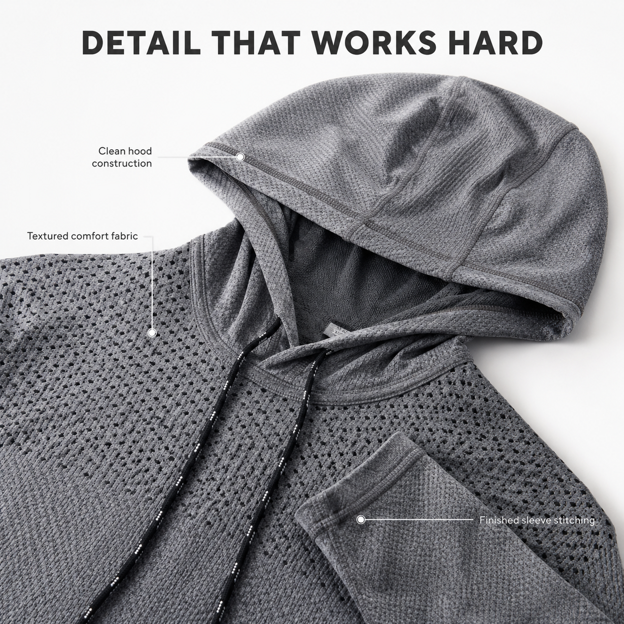 Mens Fitted Gym Hoodie | Lightweight Workout Top | Running Training Sweatshirt | Athletic Hooded Shirt