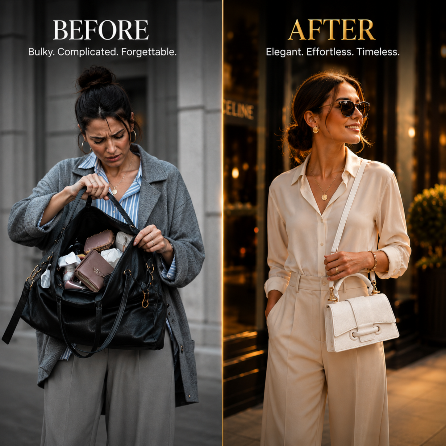 Quiet Luxury Top Handle Crossbody Bag for Women | Minimalist Textured Leather Shoulder Purse with Gold Hardware