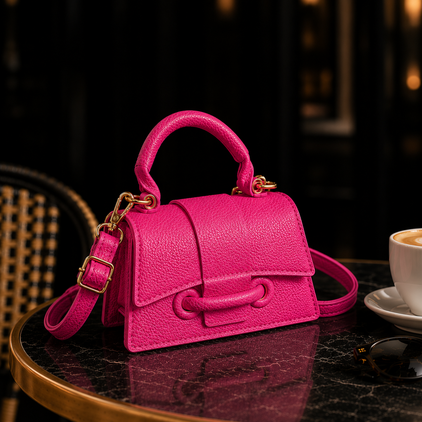 Quiet Luxury Top Handle Crossbody Bag for Women | Minimalist Textured Leather Shoulder Purse with Gold Hardware