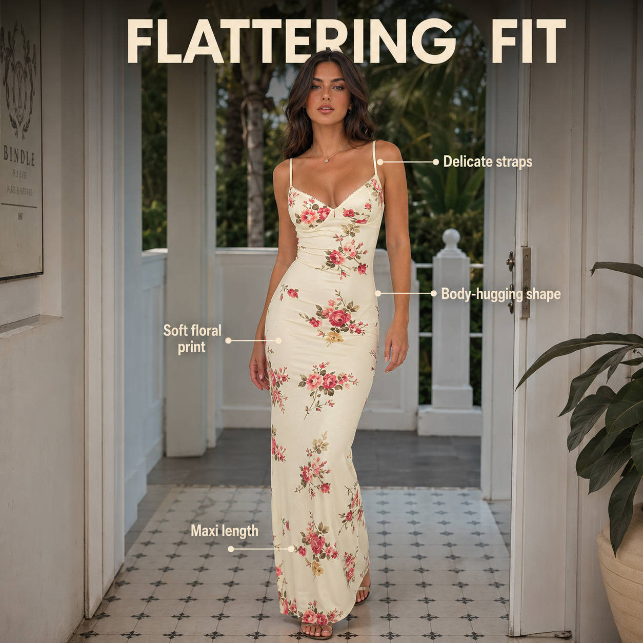Floral Print Sleeveless Backless Bodycon Maxi Dress for Women, Spaghetti Strap Summer Slip Dress, Romantic Vacation Outfit