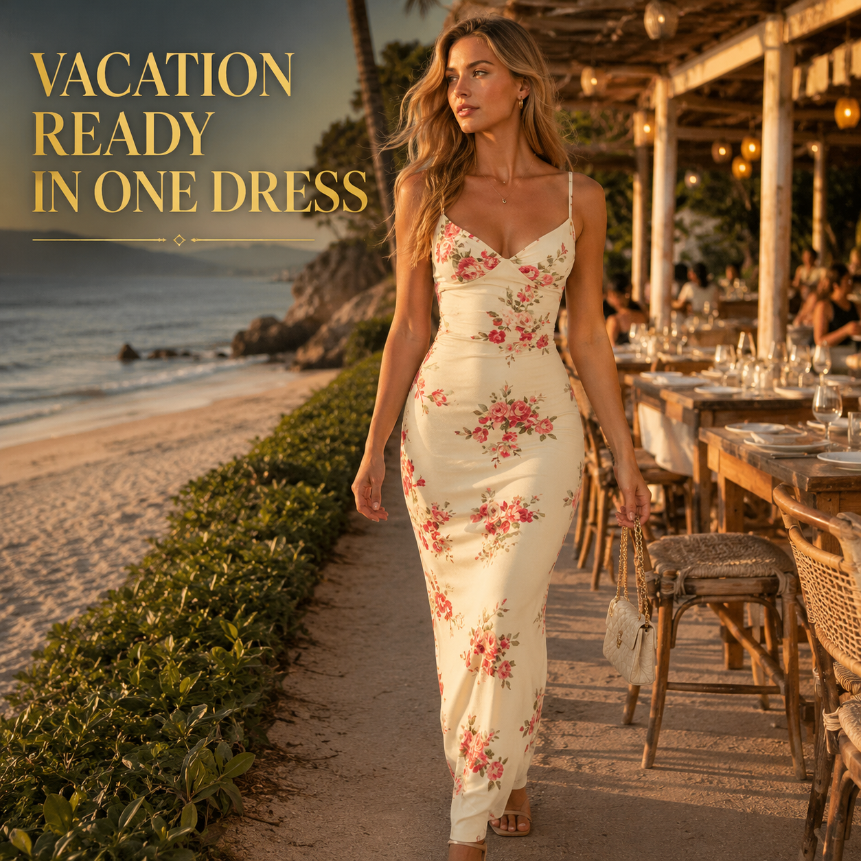 Floral Print Sleeveless Backless Bodycon Maxi Dress for Women, Spaghetti Strap Summer Slip Dress, Romantic Vacation Outfit