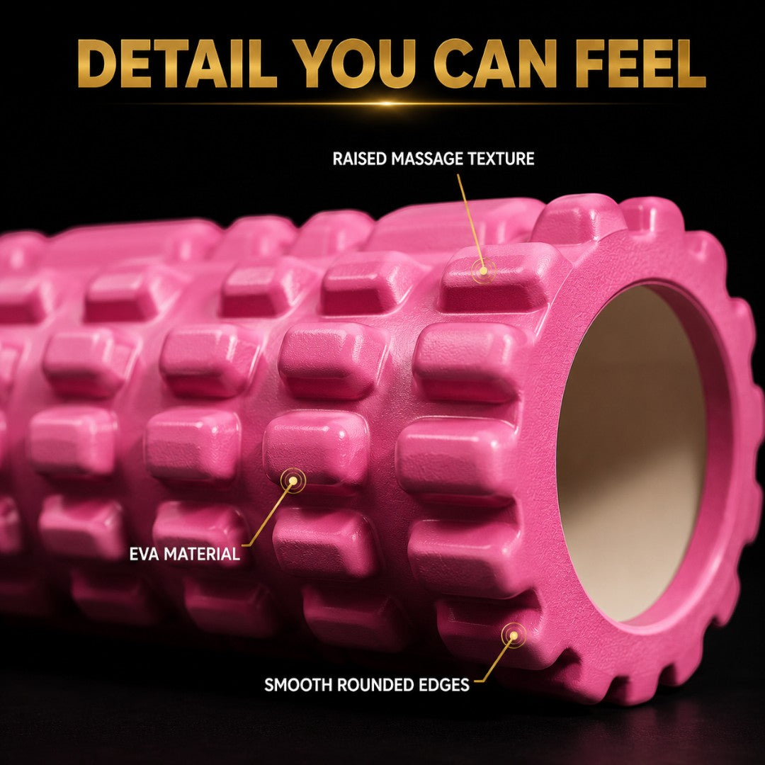 Textured EVA Foam Roller | Muscle Recovery Massage Roller | Yoga Stretch Support Tool | Back Leg Relief Roller | Home Gym Mobility Support