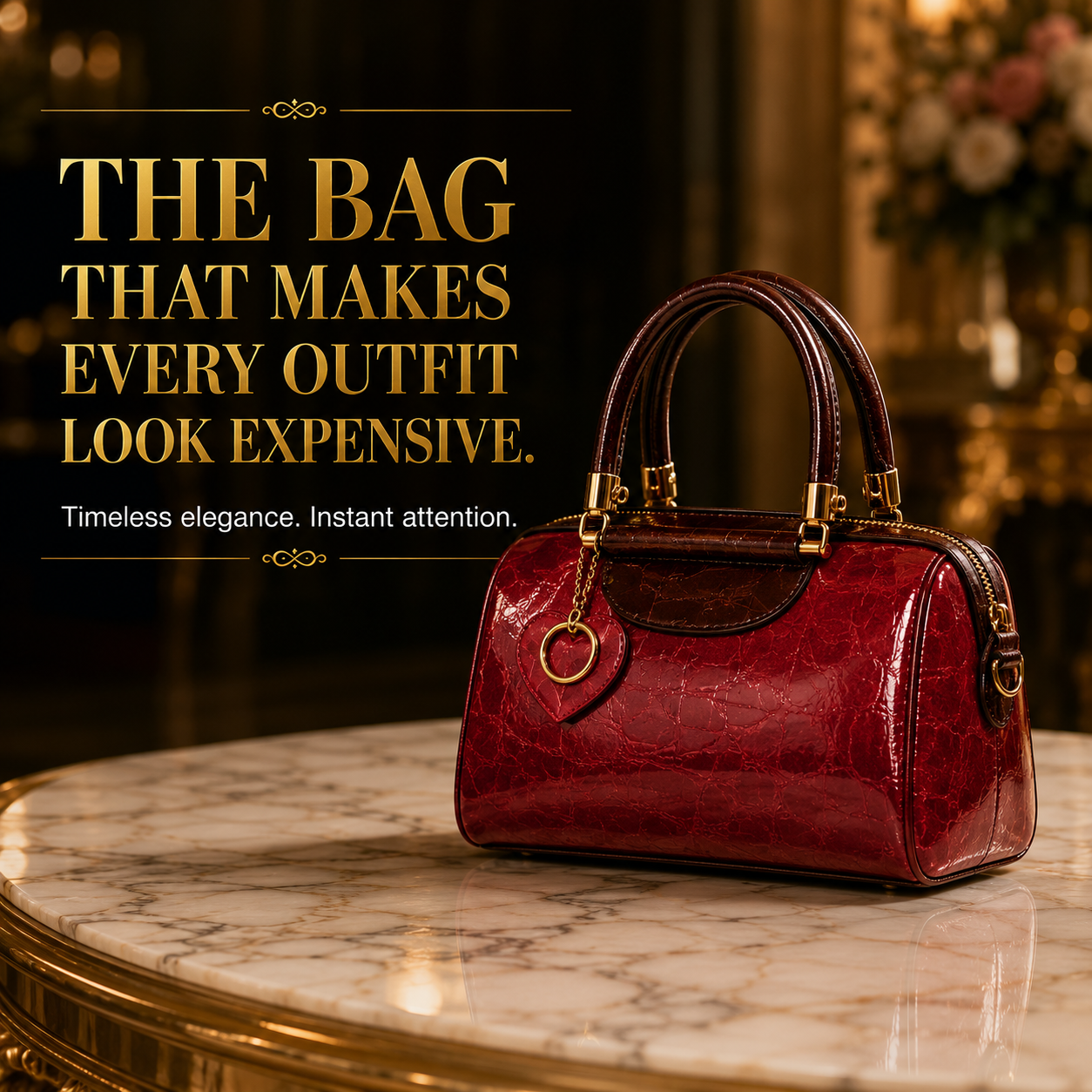 Vintage Burgundy Patent Leather Barrel Handbag for Women | Luxury Top Handle Crossbody Purse with Gold Hardware