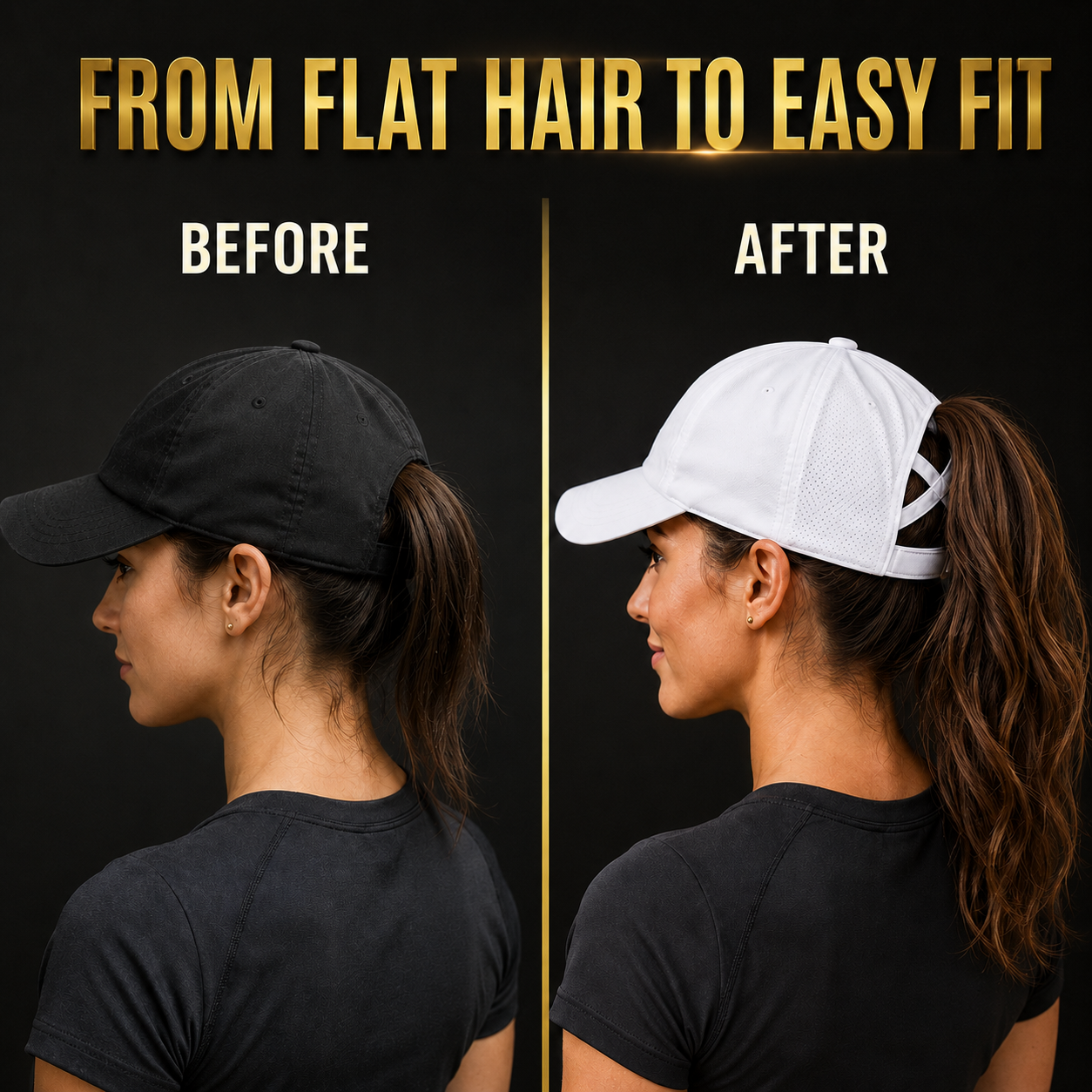 Ponytail Baseball Cap | Messy Bun Hat | Breathable Mesh Cap | Casual Sport Hat | Lightweight Hair Friendly Cap
