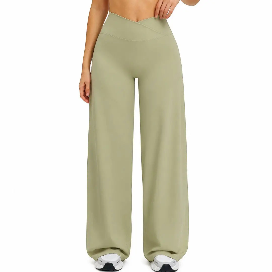 Wide Leg Yoga Pants | Crossover Waist Lounge Trousers | Soft Flow Pants | Casual Athleisure Bottoms | Comfy Travel Wear Jumartins