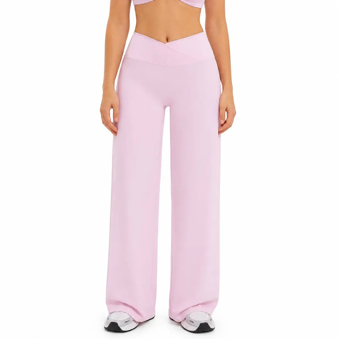 Wide Leg Yoga Pants | Crossover Waist Lounge Trousers | Soft Flow Pants | Casual Athleisure Bottoms | Comfy Travel Wear Jumartins