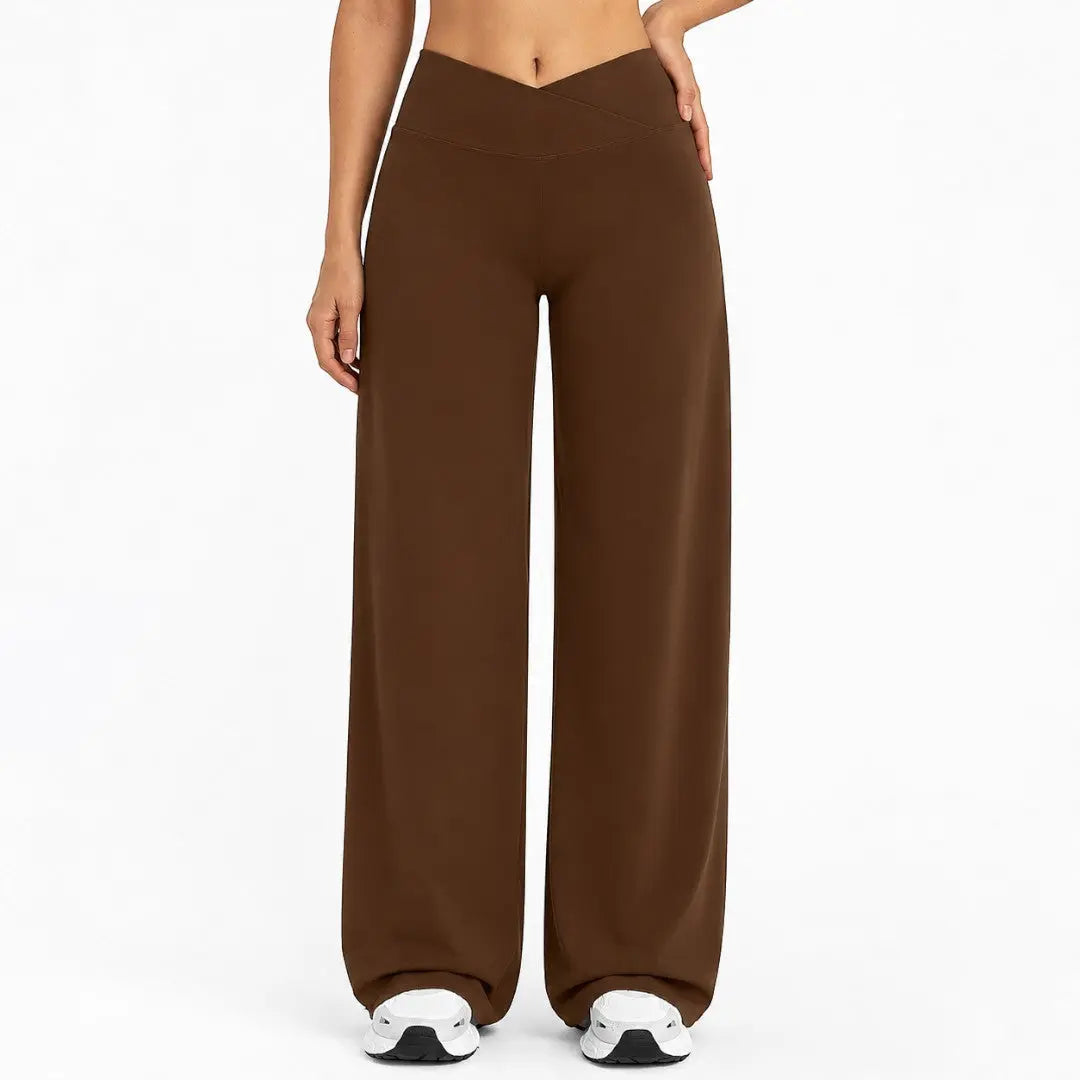 Wide Leg Yoga Pants | Crossover Waist Lounge Trousers | Soft Flow Pants | Casual Athleisure Bottoms | Comfy Travel Wear Jumartins