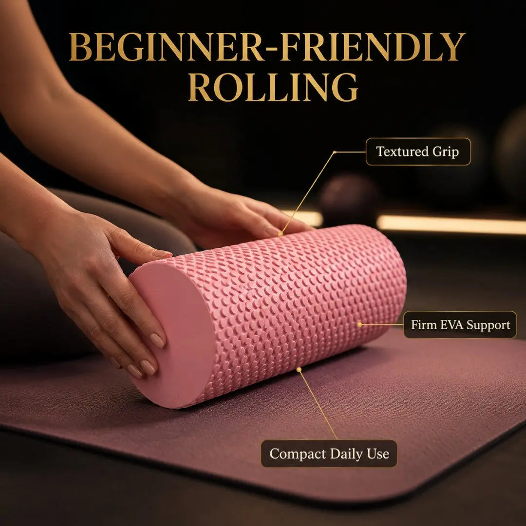 EVA Foam Yoga Roller | Textured Fitness Recovery Tool | Pilates Stretch Aid | Compact Muscle Release Roller | Home Workout Mat Accessory Jumartins