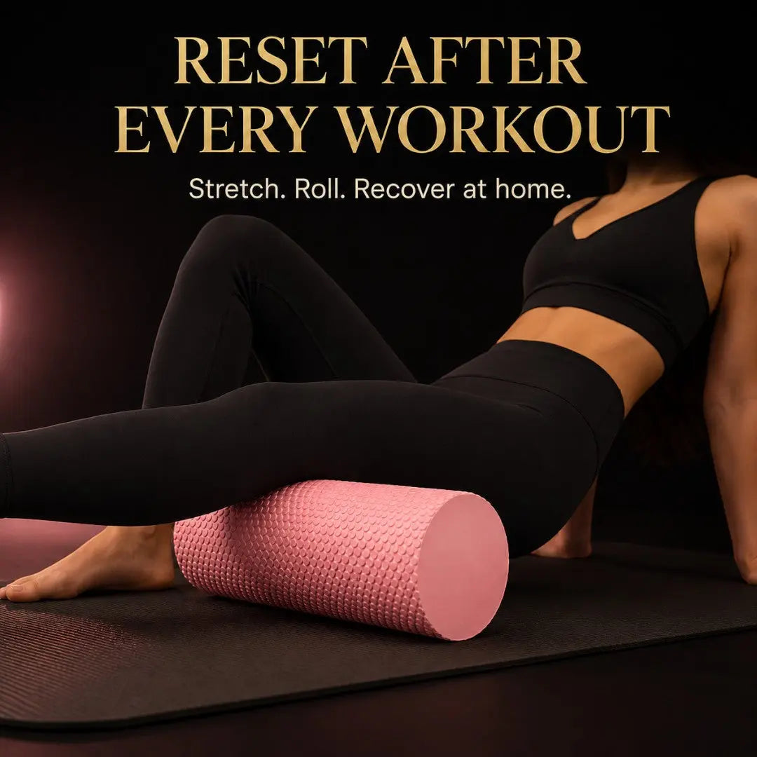 EVA Foam Yoga Roller | Textured Fitness Recovery Tool | Pilates Stretch Aid | Compact Muscle Release Roller | Home Workout Mat Accessory Jumartins