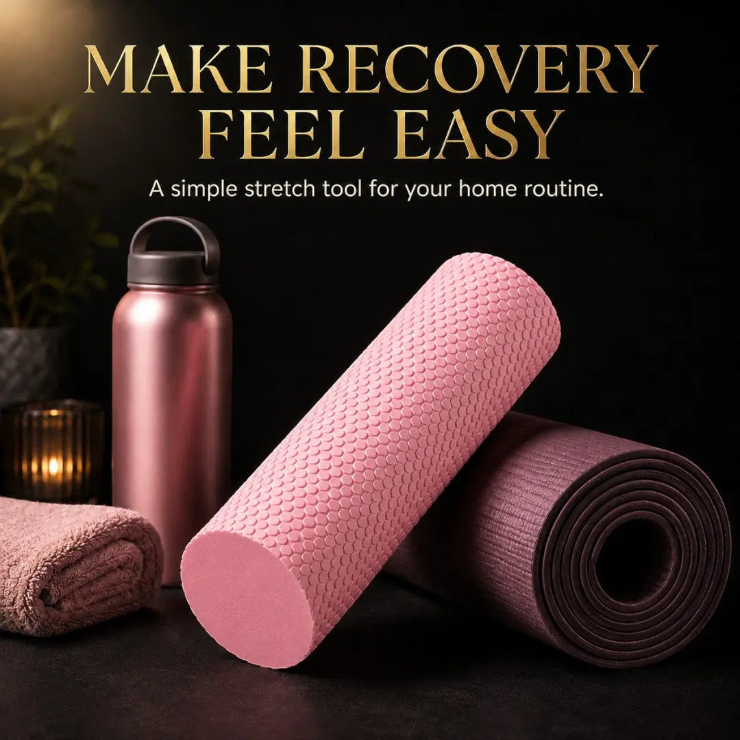 EVA Foam Yoga Roller | Textured Fitness Recovery Tool | Pilates Stretch Aid | Compact Muscle Release Roller | Home Workout Mat Accessory Jumartins