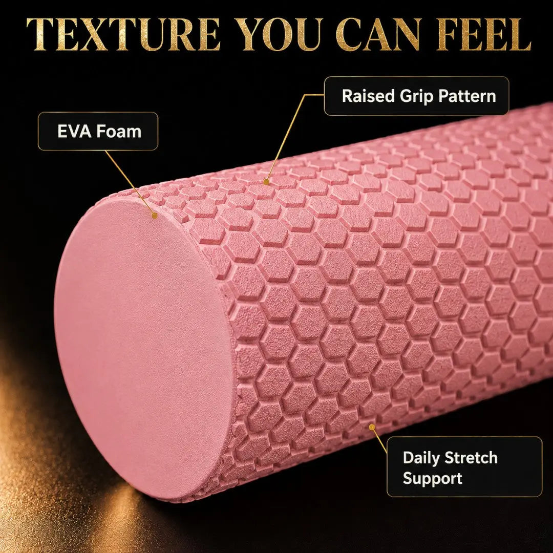 EVA Foam Yoga Roller | Textured Fitness Recovery Tool | Pilates Stretch Aid | Compact Muscle Release Roller | Home Workout Mat Accessory Jumartins