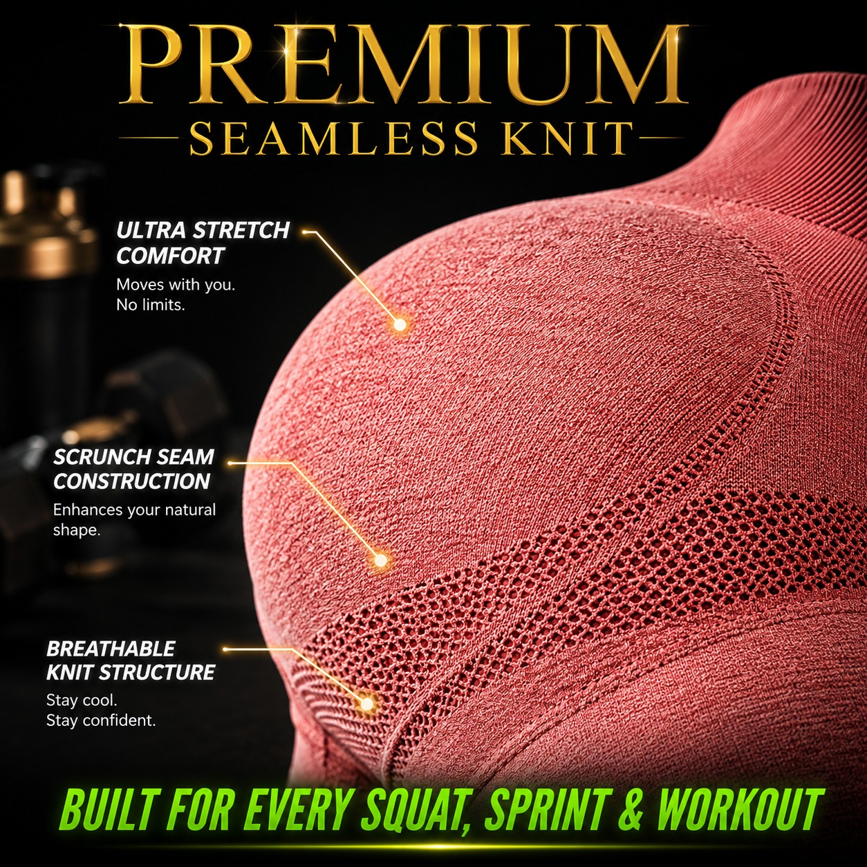 Scrunch Butt Workout Shorts for Women High Waisted Seamless Gym Shorts Tummy Control Booty Lifting Activewear