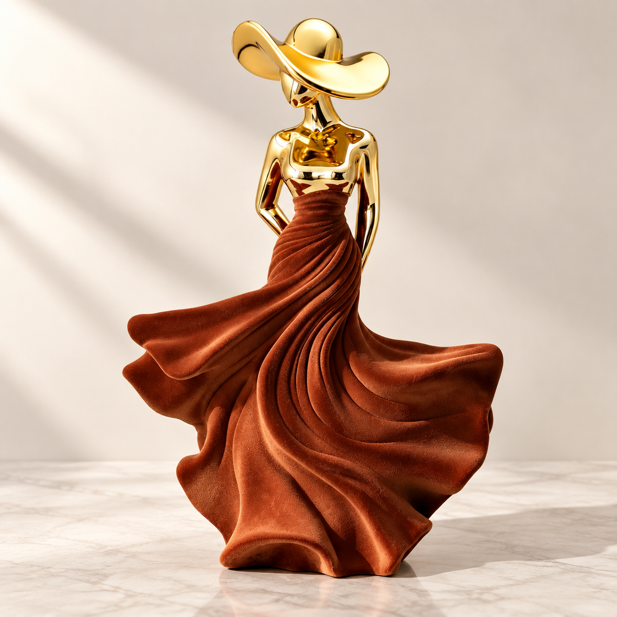 Elegant Woman Sculpture Resin Figurine Modern Art Decor Luxury Home Office Tabletop Ornament Gift