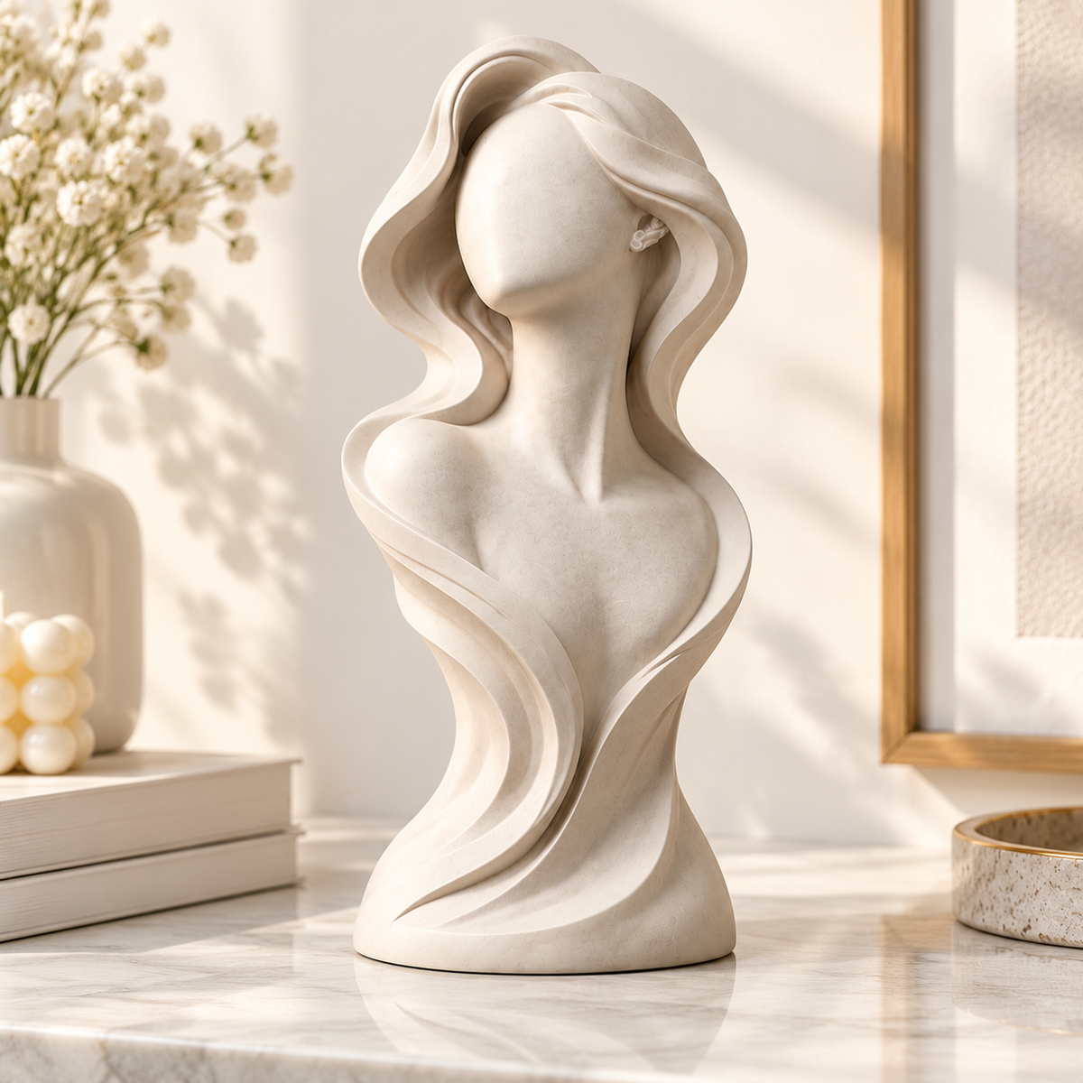 Faceless Woman Bust Sculpture Modern Minimalist Figurine Desk Shelf Home Office Decor Ornament Gift