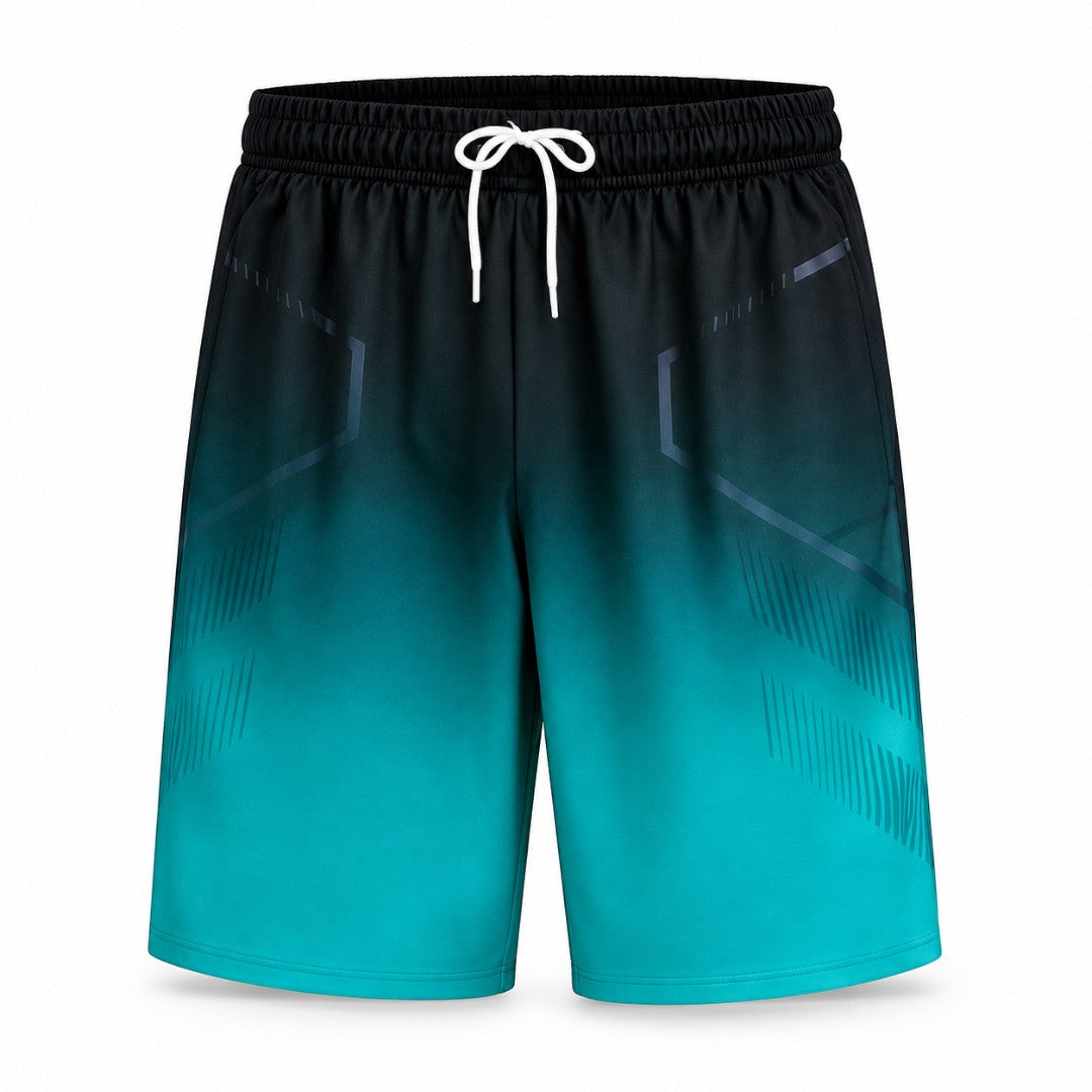 Men’s Quick Dry Running Shorts | Gradient Basketball Gym Shorts | Drawstring Workout Shorts with Side Pockets | Lightweight Training Wear