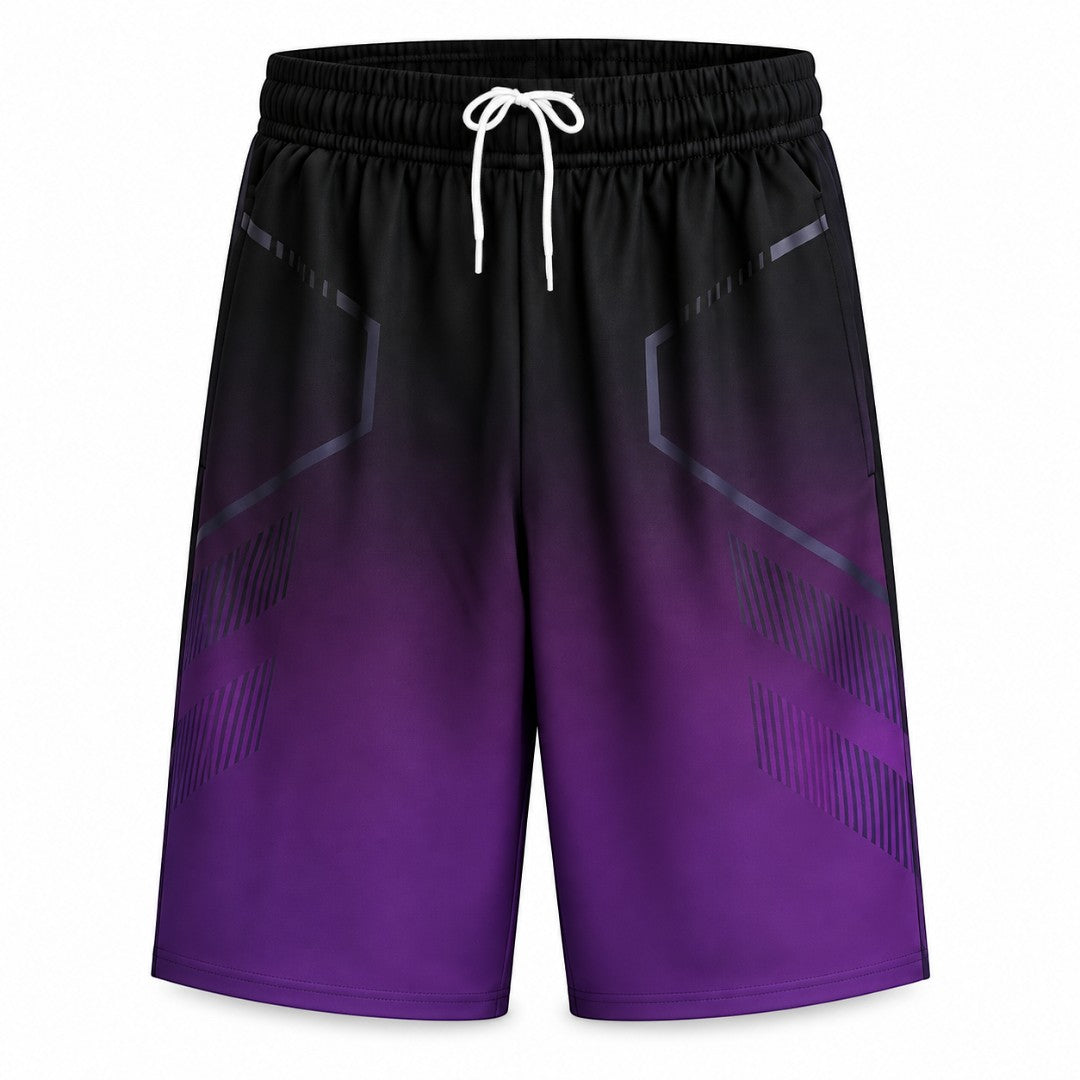 Men’s Quick Dry Running Shorts | Gradient Basketball Gym Shorts | Drawstring Workout Shorts with Side Pockets | Lightweight Training Wear