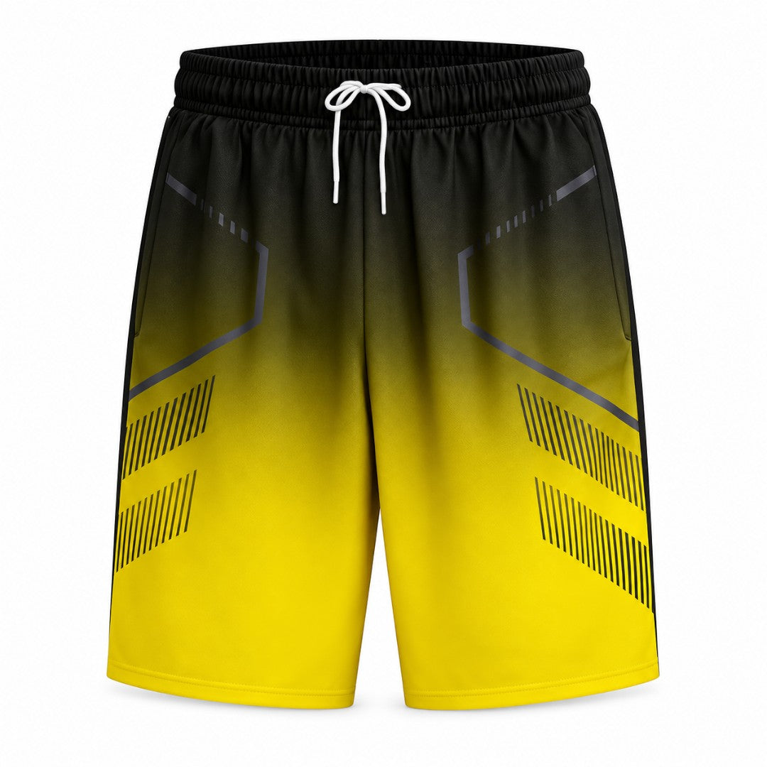 Men’s Quick Dry Running Shorts | Gradient Basketball Gym Shorts | Drawstring Workout Shorts with Side Pockets | Lightweight Training Wear
