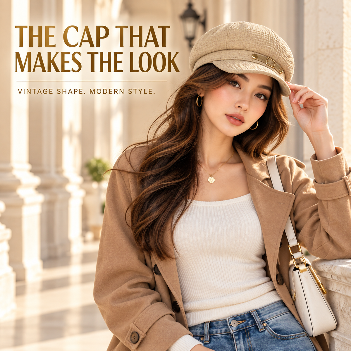 Women Baker Boy Cap, Waffle Texture Newsboy Hat with Brim, Vintage Octagonal Beret, Ladies Casual Painter Hat