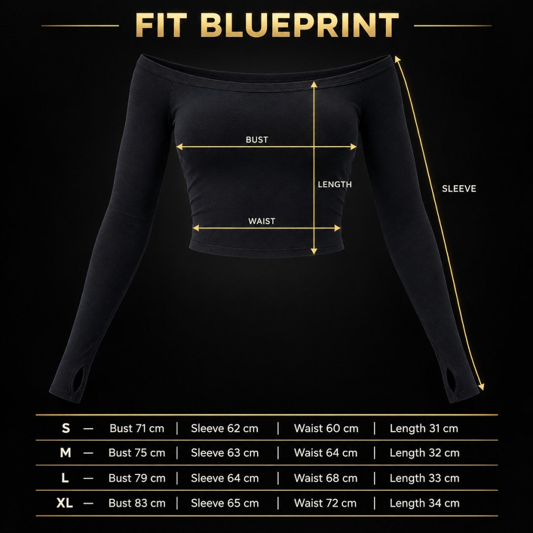 Women’s Long Sleeve Yoga Crop Top | Breathable Quick Dry Workout Shirt | Off Shoulder Gym Training Apparel | Soft Stretch Performance Wear
